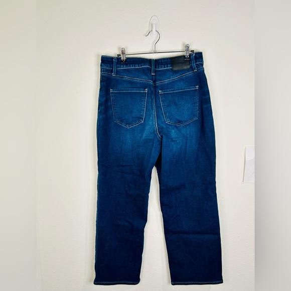 Express Mid-Rise Wide Leg Crop Jeans Size 8 Dark Wash Stretch Denim - Picture 8 of 9